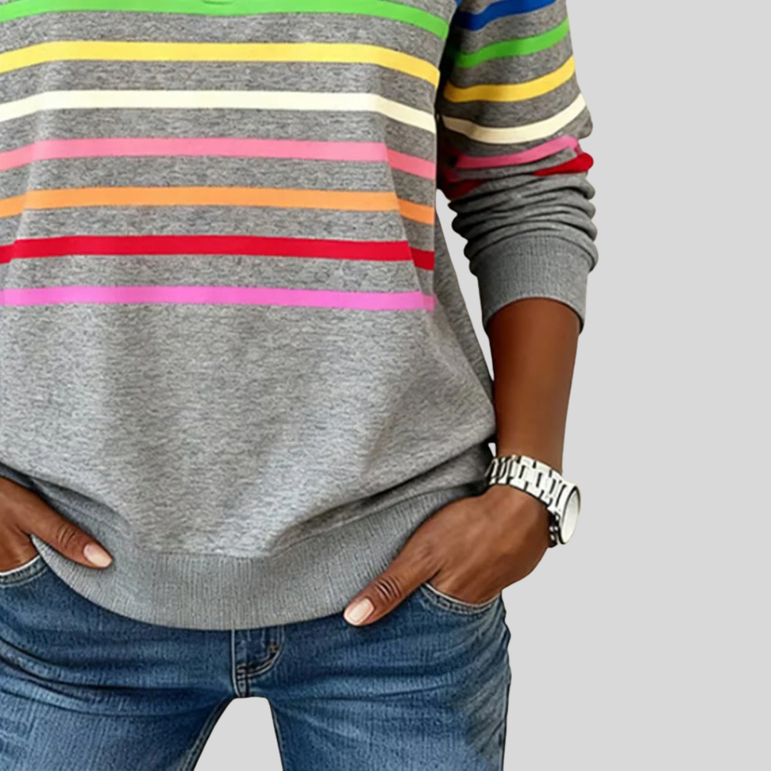 Prismeta™ | Multicolour Striped Quarter-Zip Sweatshirt