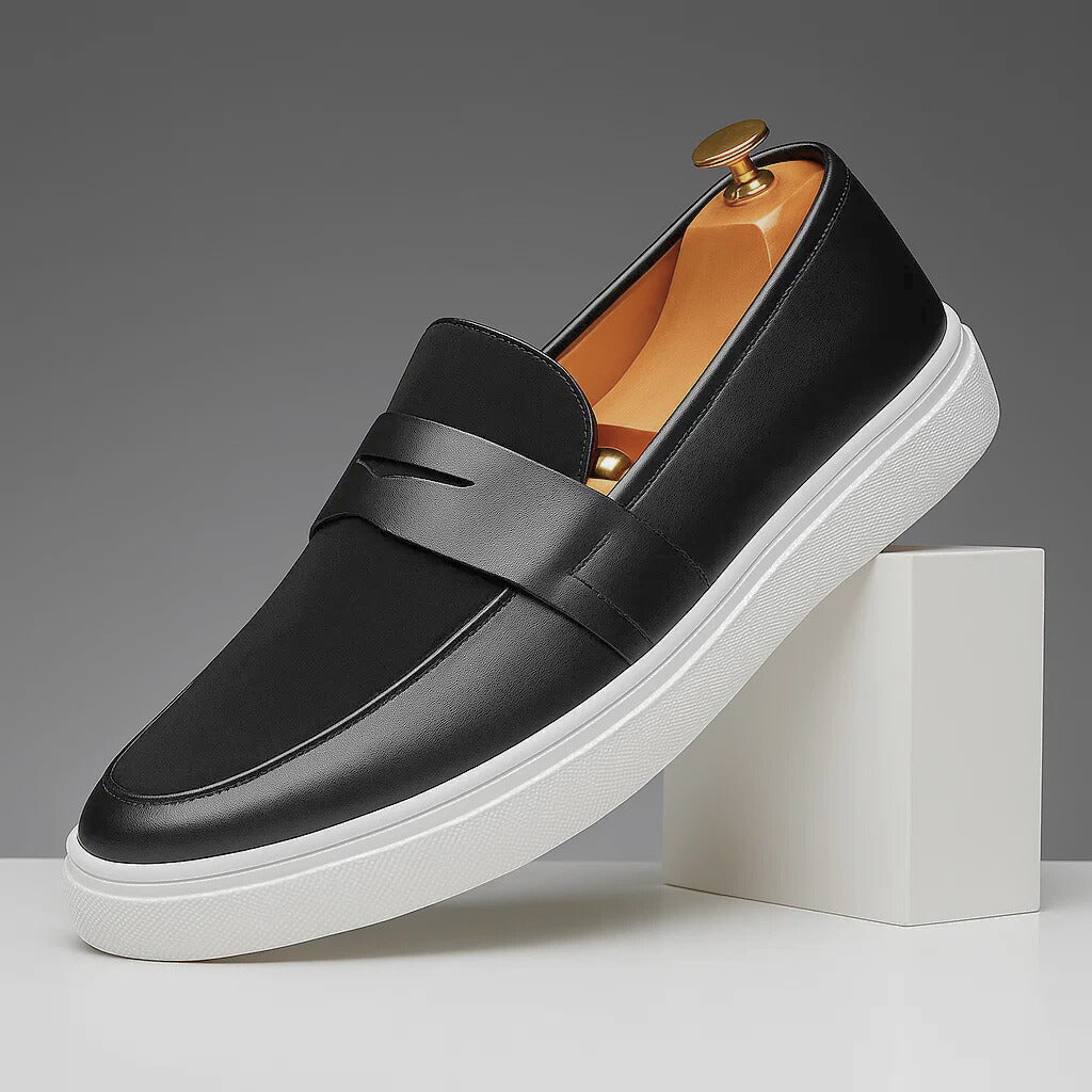 Lewis – Suede and Leather Slip-On Loafers