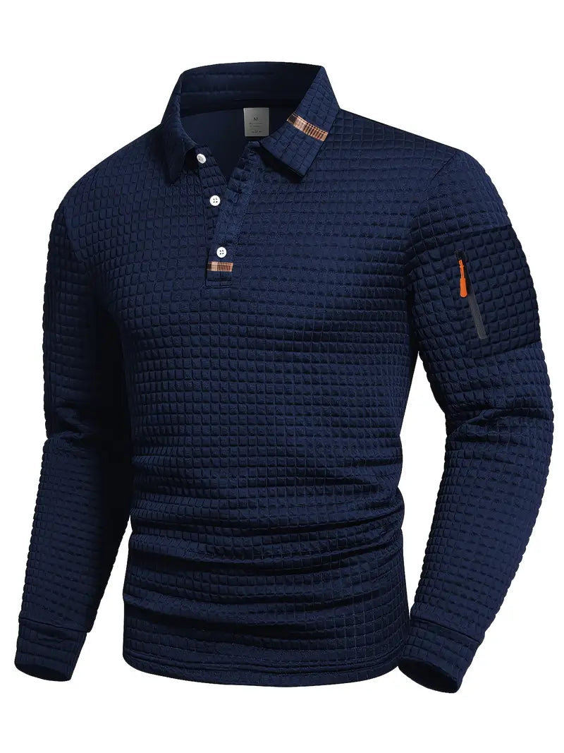Gabriel – Breathable Warm Fabric Textured Polo Shirt