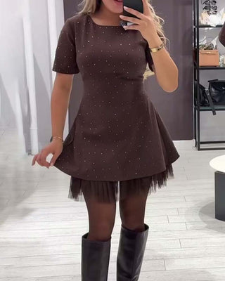Harper – Sparkling Mesh Patchwork Dress