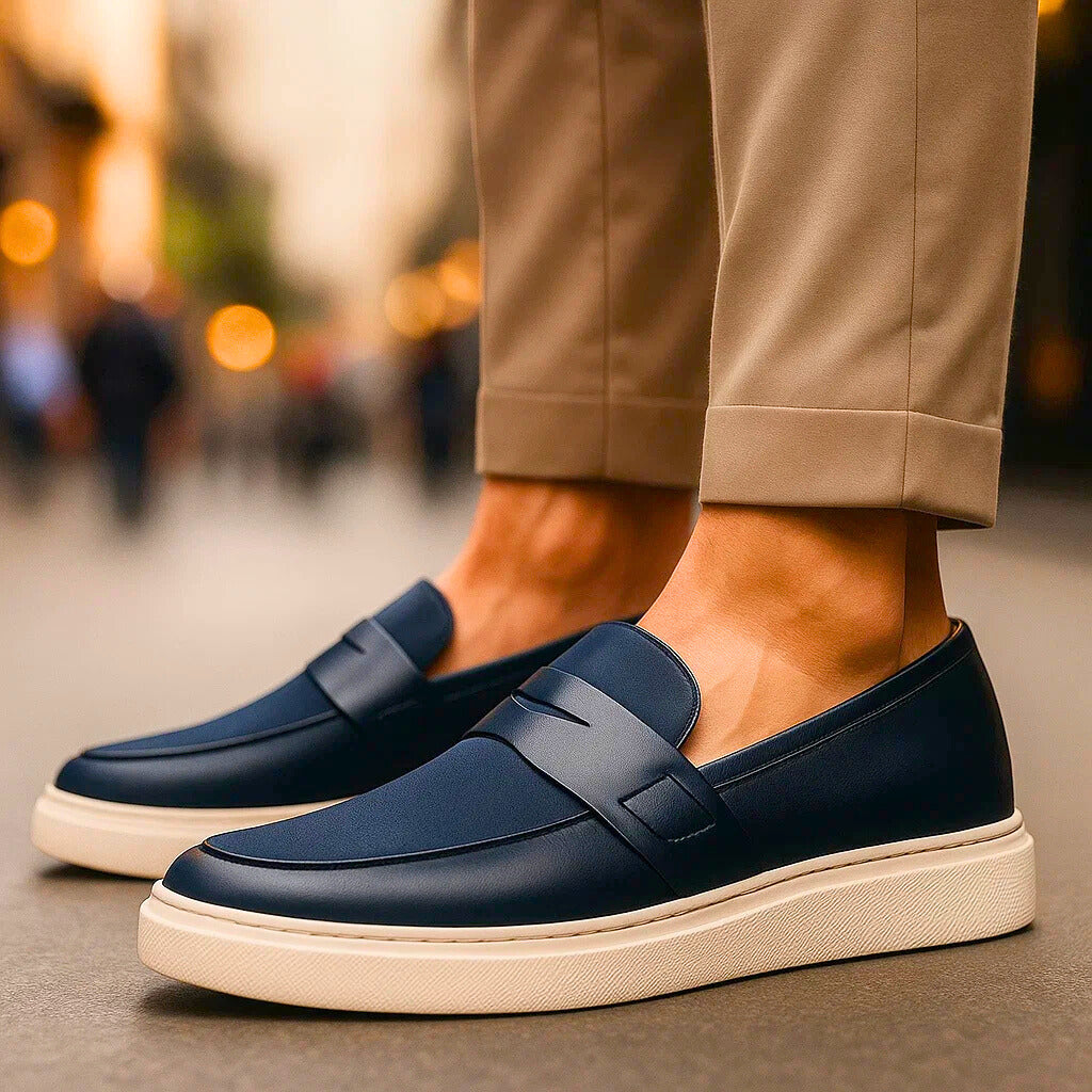 Lewis – Suede and Leather Slip-On Loafers
