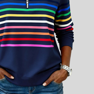 Prismeta™ | Multicolour Striped Quarter-Zip Sweatshirt