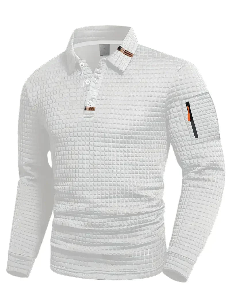 Gabriel – Breathable Warm Fabric Textured Polo Shirt
