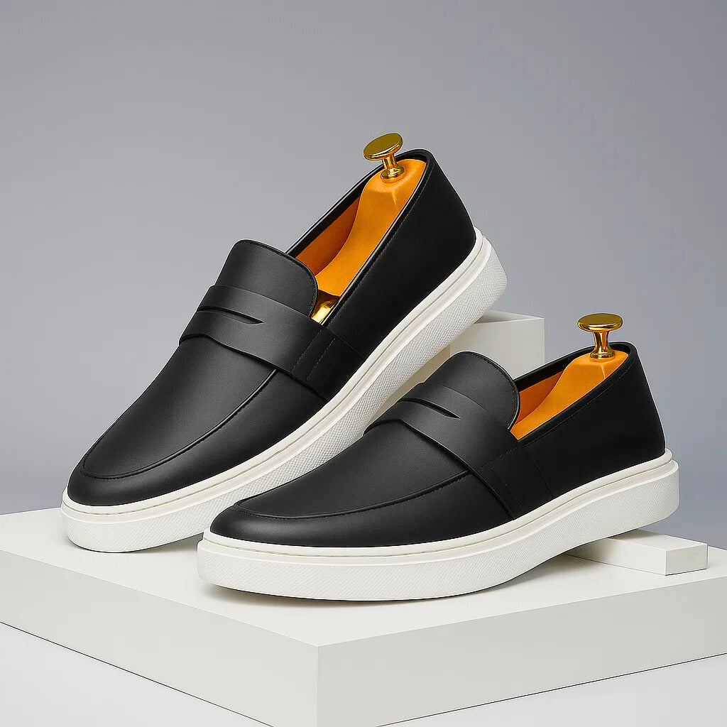 Lewis – Suede and Leather Slip-On Loafers