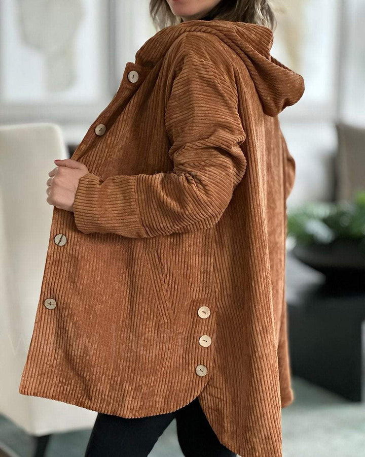 Elizabeth – Comfortable Hooded Corduroy Jacket