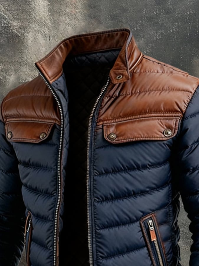 Kieran - Quilted Jacket Featuring Leather Accents