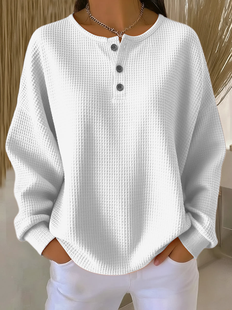Mary – Relaxed Waffle Knit Pullover