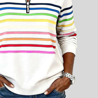 Prismeta™ | Multicolour Striped Quarter-Zip Sweatshirt