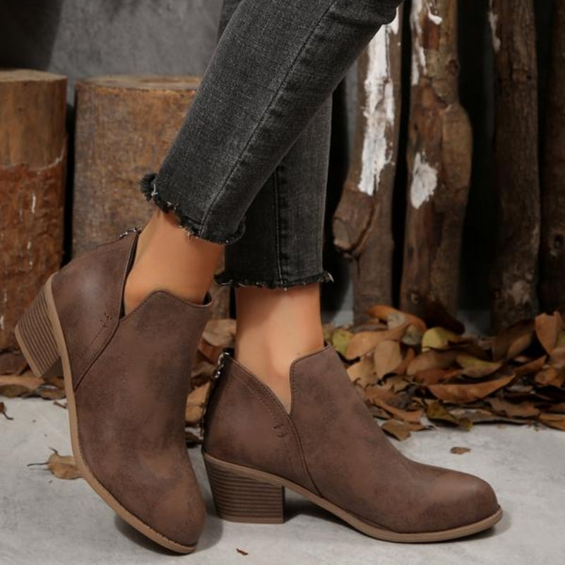 Theodora – Textured Ankle Booties