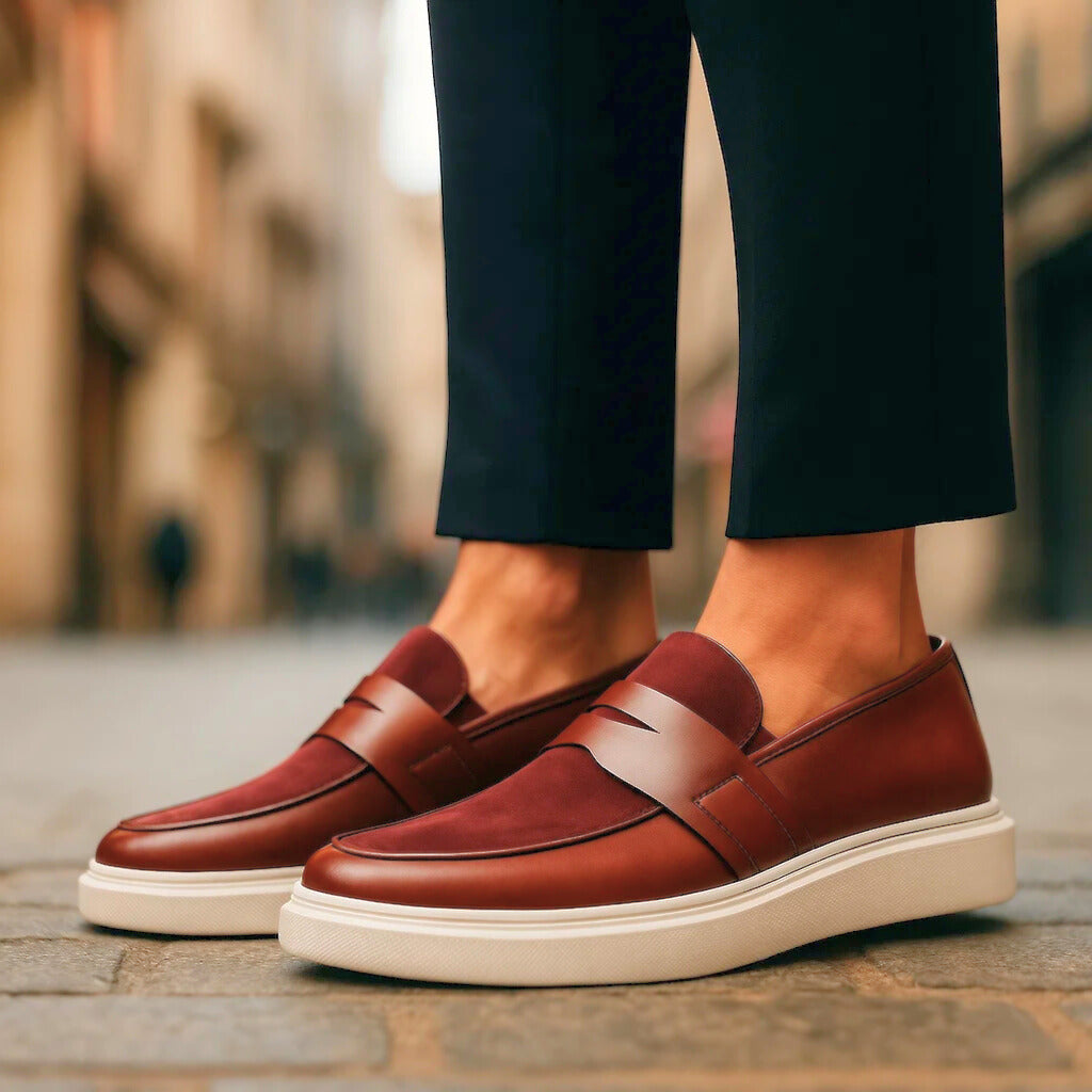 Lewis – Suede and Leather Slip-On Loafers