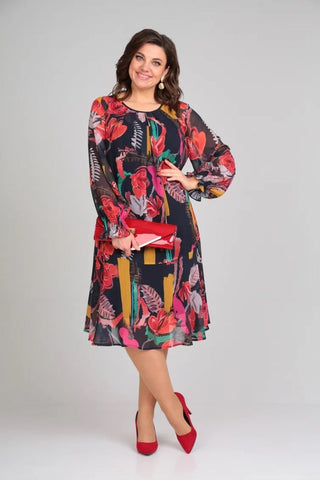 Aria – Contemporary Floral Midi Dress