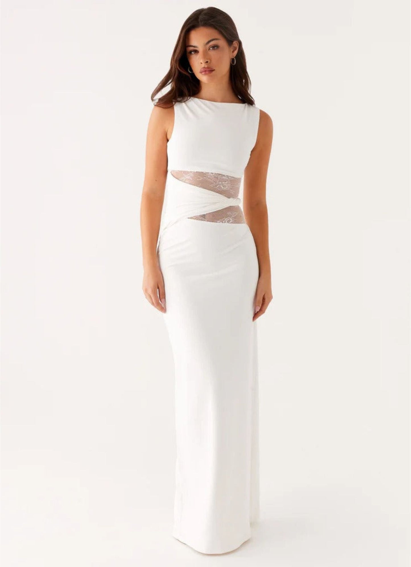 Eliana – Elegant Maxi Dress with Flattering Silhouette, Subtle Cutouts, and Delicate Lacing