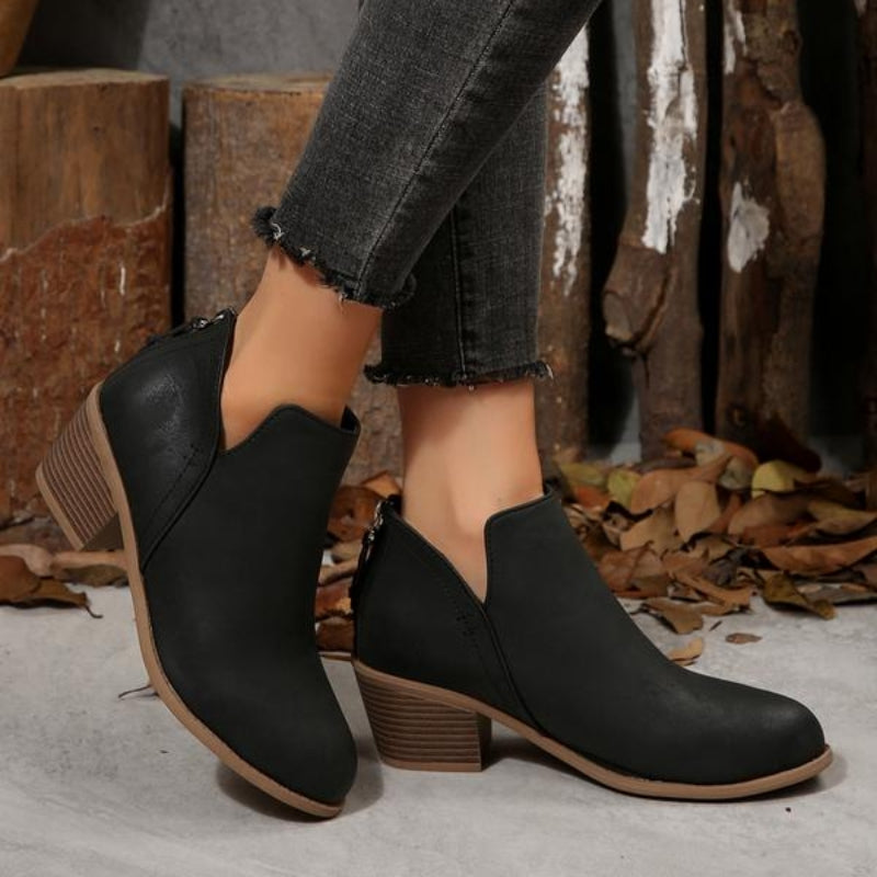 Theodora – Textured Ankle Booties