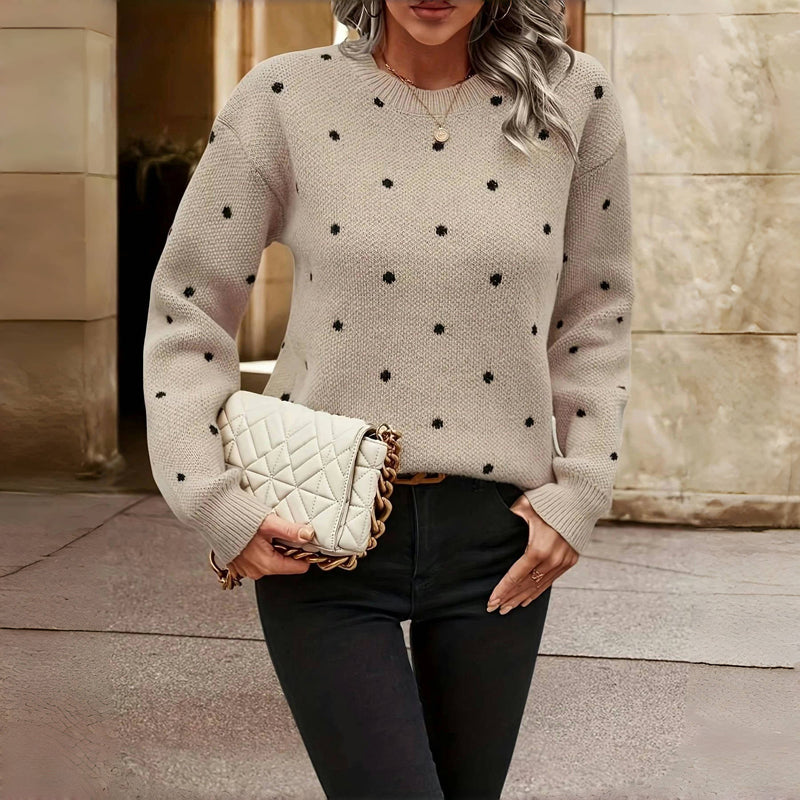 Niva - Knitted Sweater with Polka Dot Design