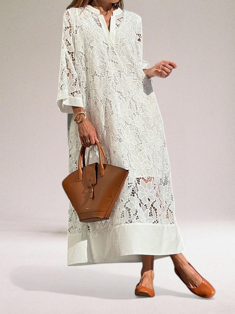 Silvina™ | Elegant Lace Maxi Gown