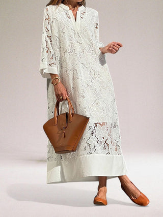 Silvina™ | Elegant Lace Maxi Gown