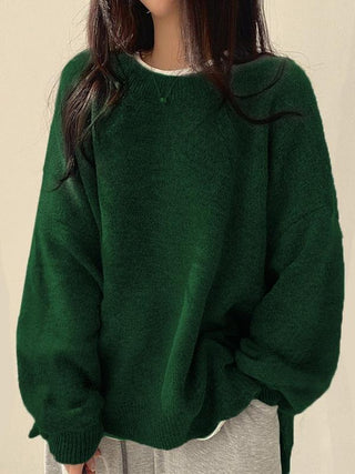 Edwina - Oversized Drop Shoulder Sweater with Split Hem