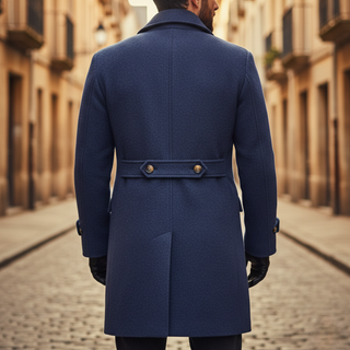 Monty - Men's Double-Breasted Wool Blend Overcoat