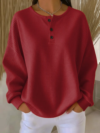 Mary – Relaxed Waffle Knit Pullover