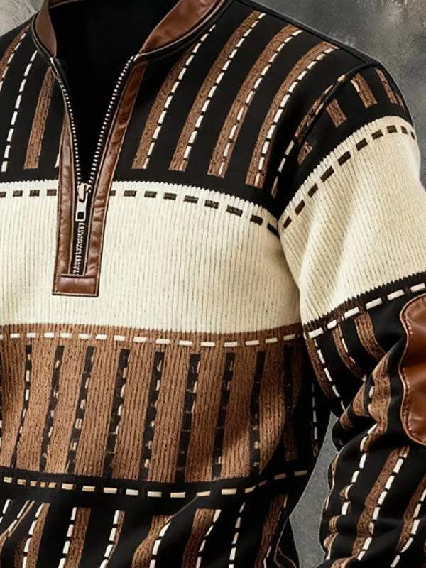 Archer – Vintage-Inspired Contrast Half-Zip Sweatshirt