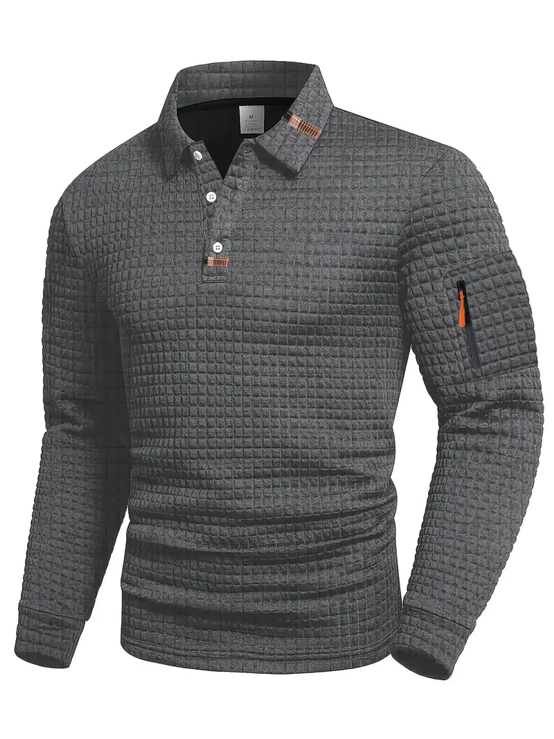 Gabriel – Breathable Warm Fabric Textured Polo Shirt