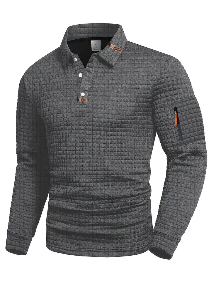 Gabriel – Breathable Warm Fabric Textured Polo Shirt
