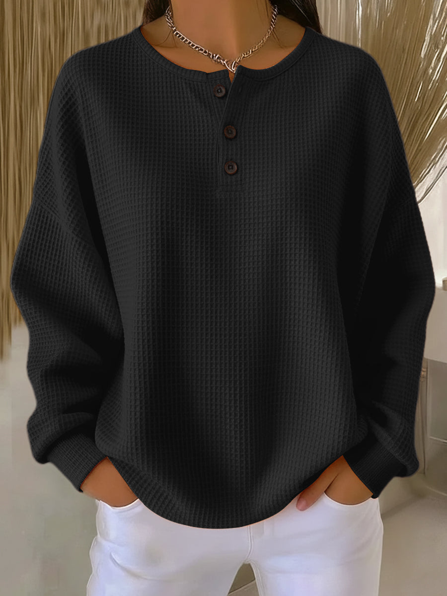 Mary – Relaxed Waffle Knit Pullover