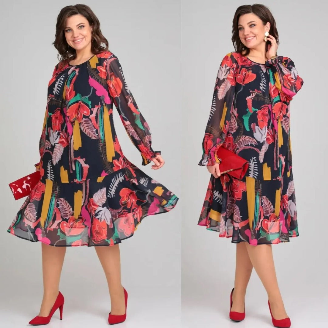 Aria – Contemporary Floral Midi Dress