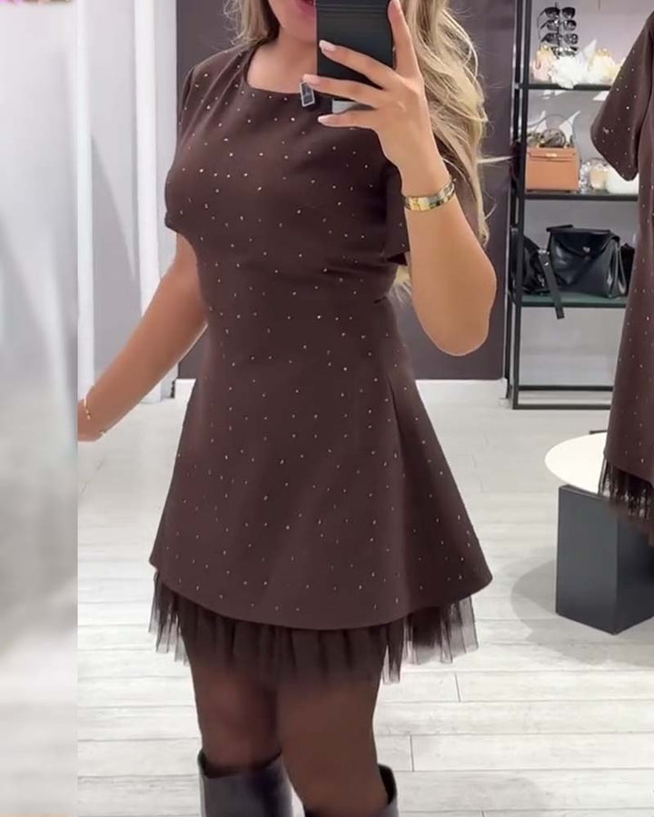 Harper – Sparkling Mesh Patchwork Dress