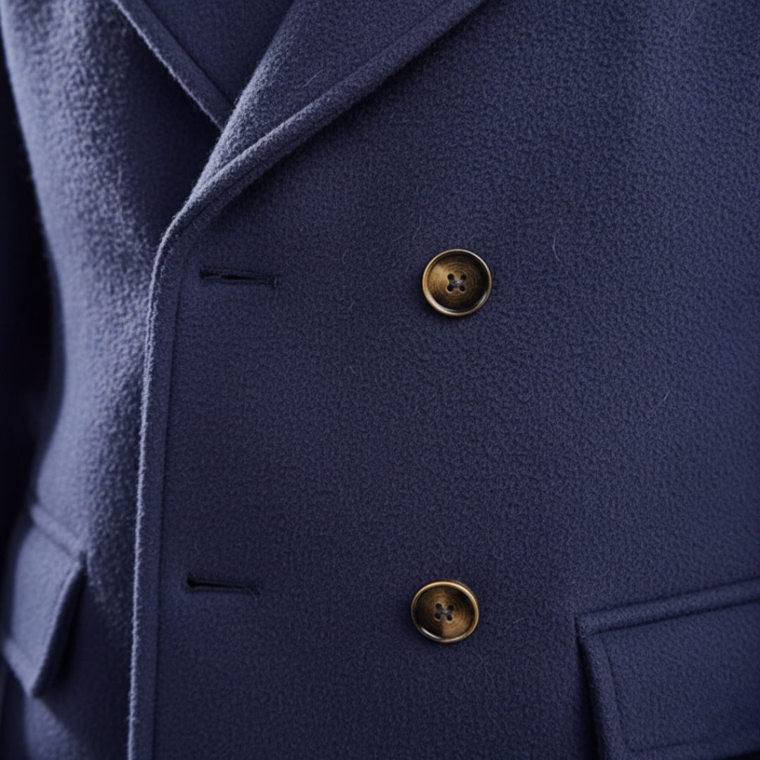 Monty - Men's Double-Breasted Wool Blend Overcoat