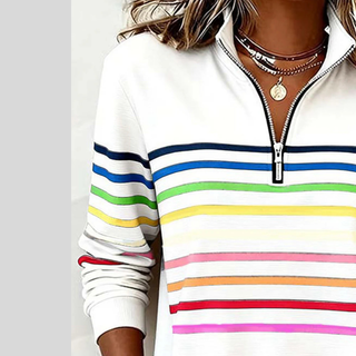 Prismeta™ | Multicolour Striped Quarter-Zip Sweatshirt