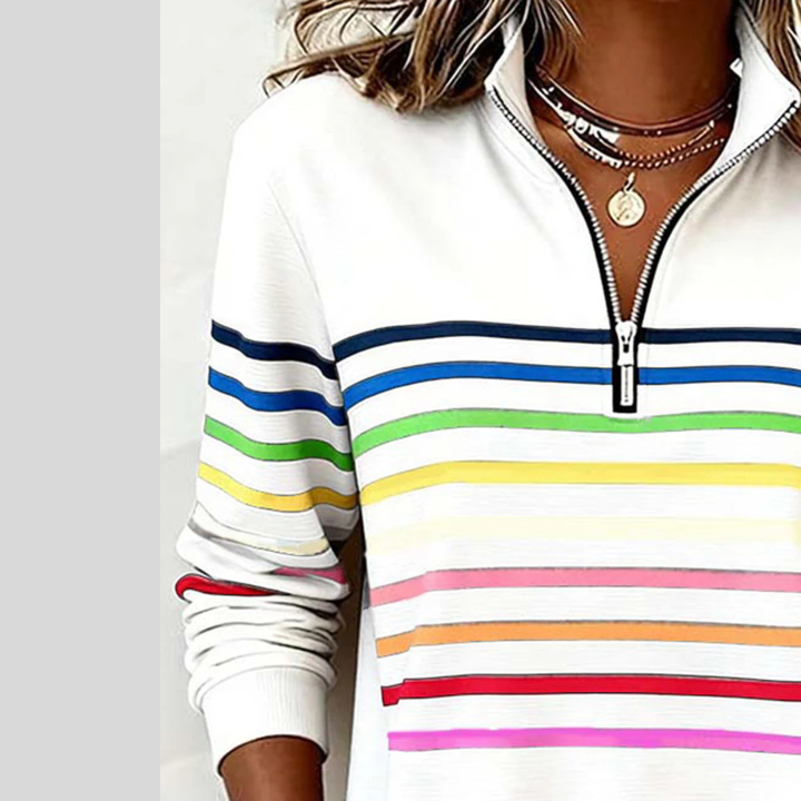 Prismeta™ | Multicolour Striped Quarter-Zip Sweatshirt