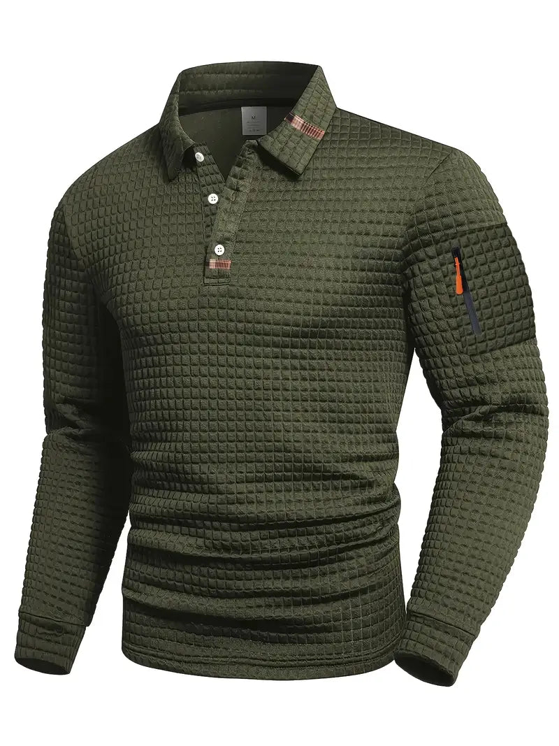 Gabriel – Breathable Warm Fabric Textured Polo Shirt