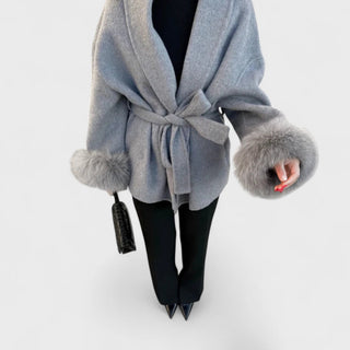 Thea – Wool Coat Featuring Faux Fur Accents