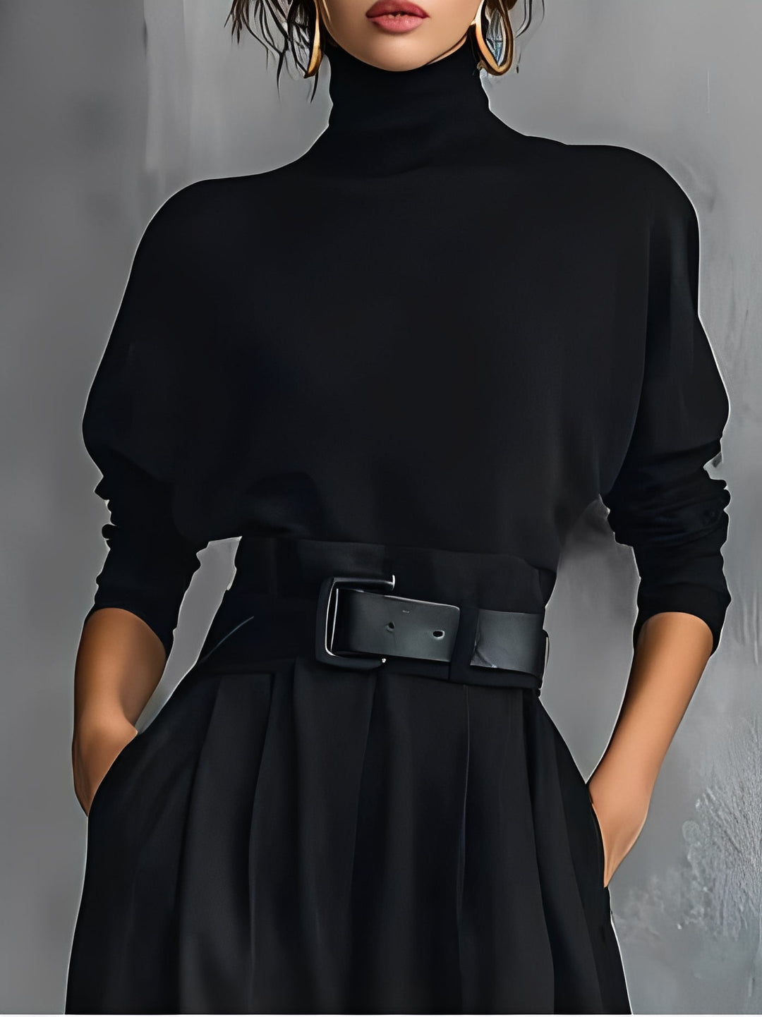 Mia – Straight-Leg Jumpsuit with Polo Neck
