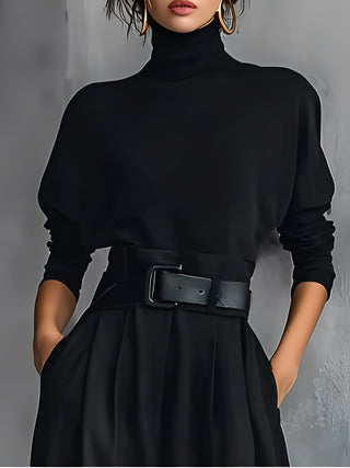 Mia – Straight-Leg Jumpsuit with Polo Neck