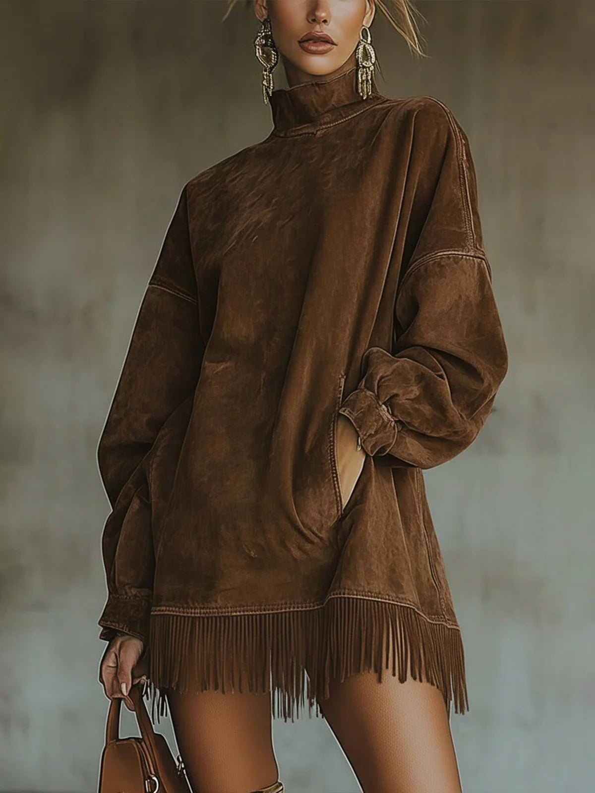 Posey – Fringed Suede Dress
