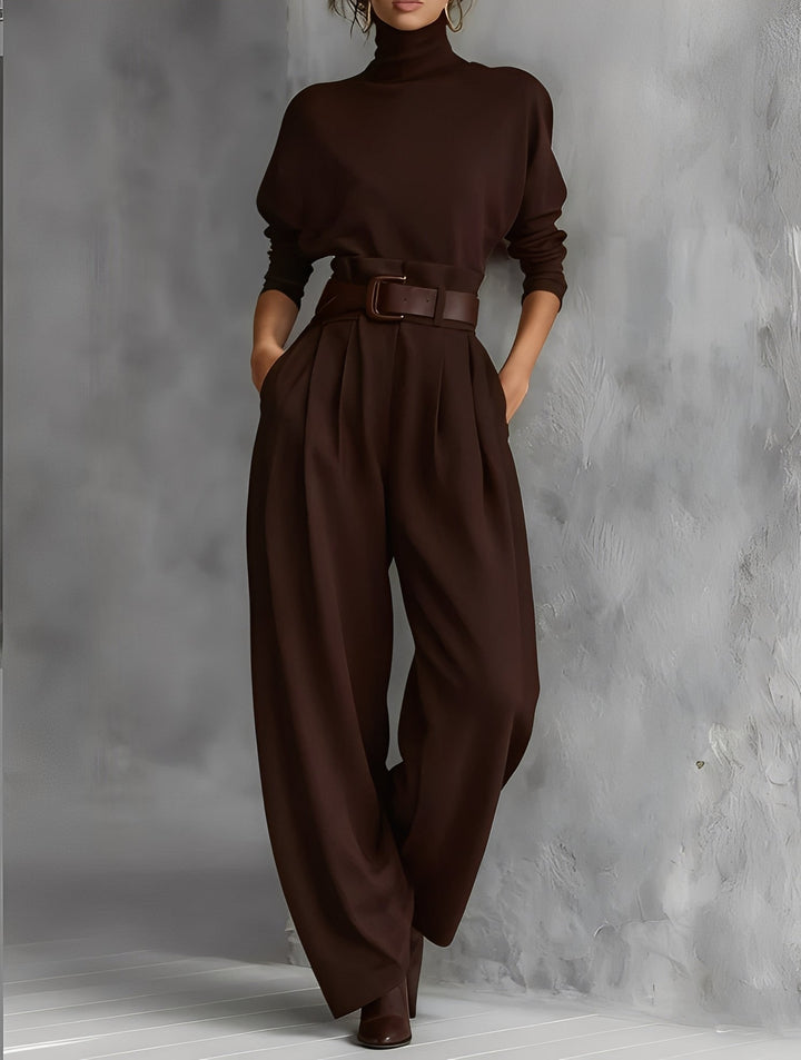 Mia – Straight-Leg Jumpsuit with Polo Neck