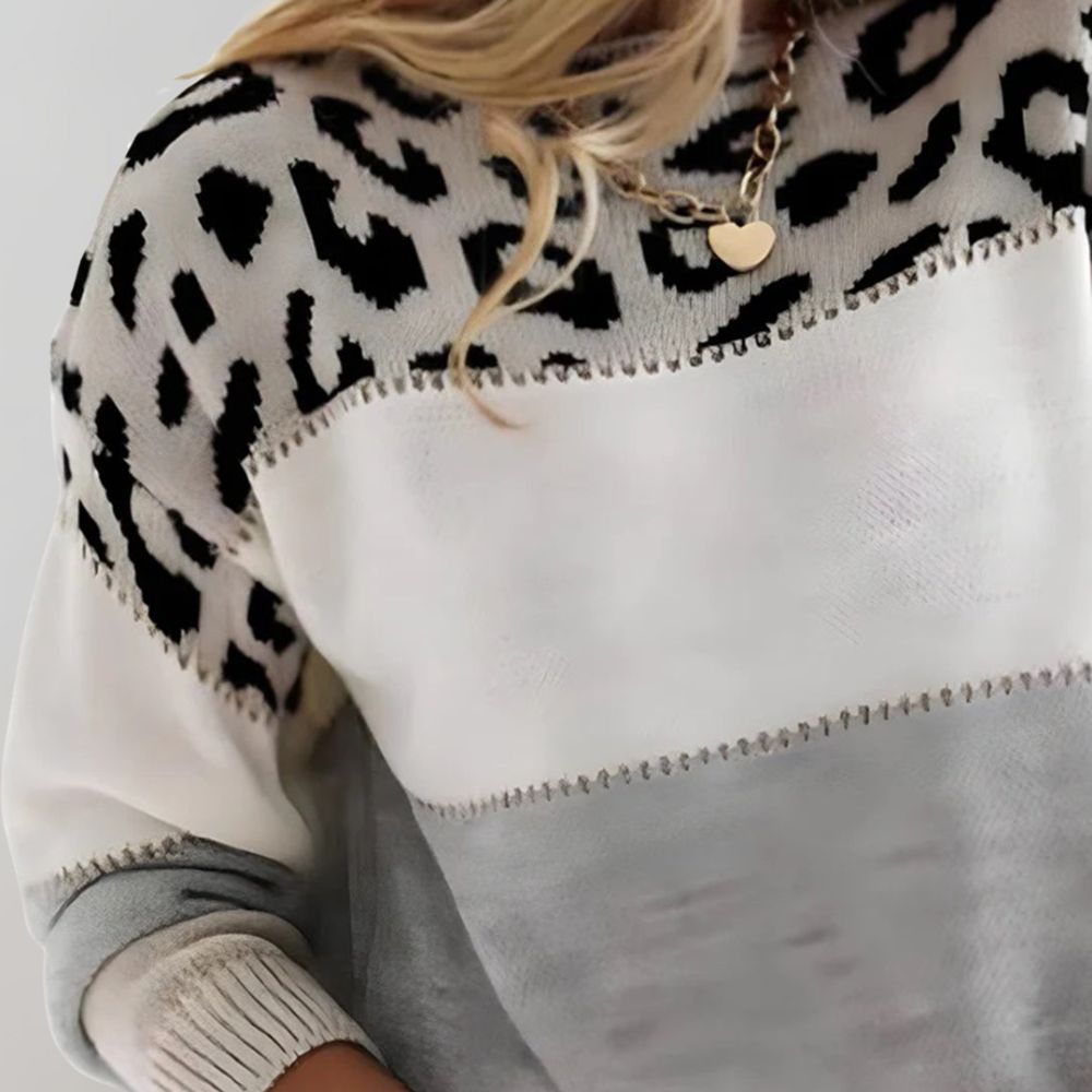 Seraphina - Chic Leopard Print Knit Sweater