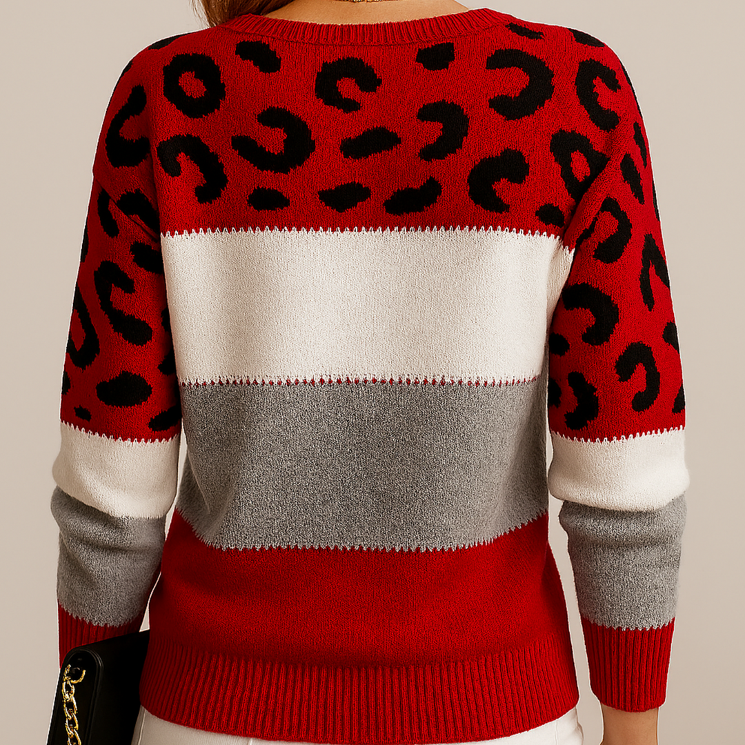 Seraphina - Chic Leopard Print Knit Sweater