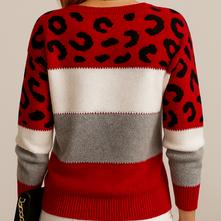 Seraphina - Chic Leopard Print Knit Sweater