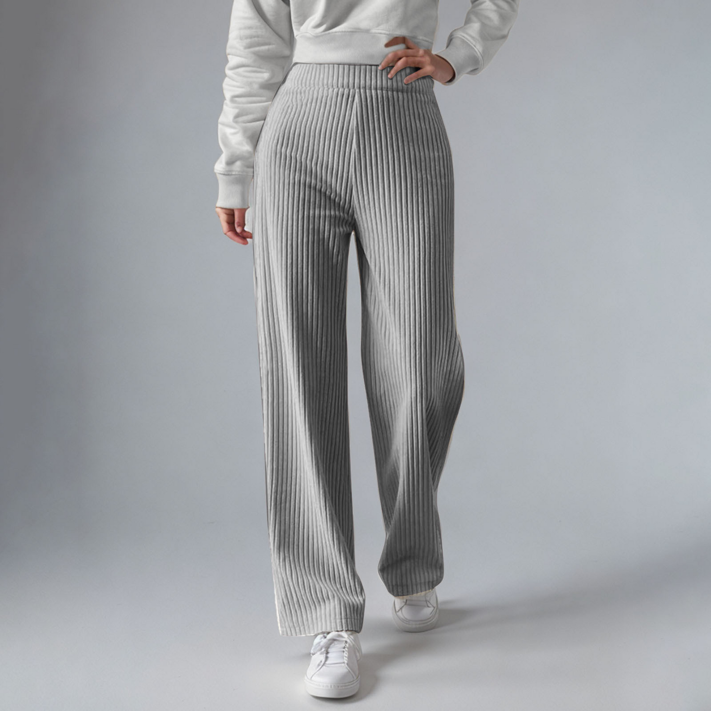 Everly - Cozy Ribbed Knit Sweatpants