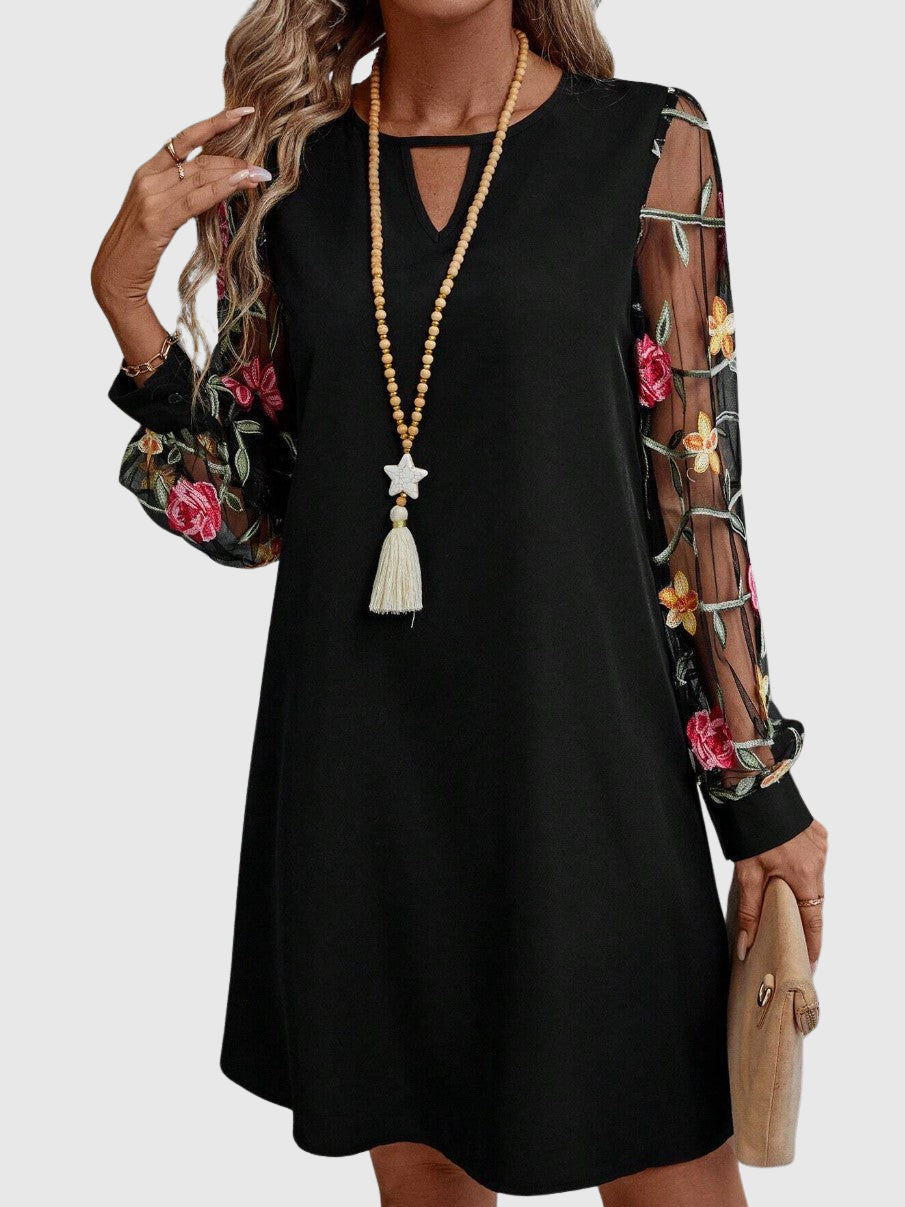 Enid – Stylish V-Neck Dress with Elegant Sleeves