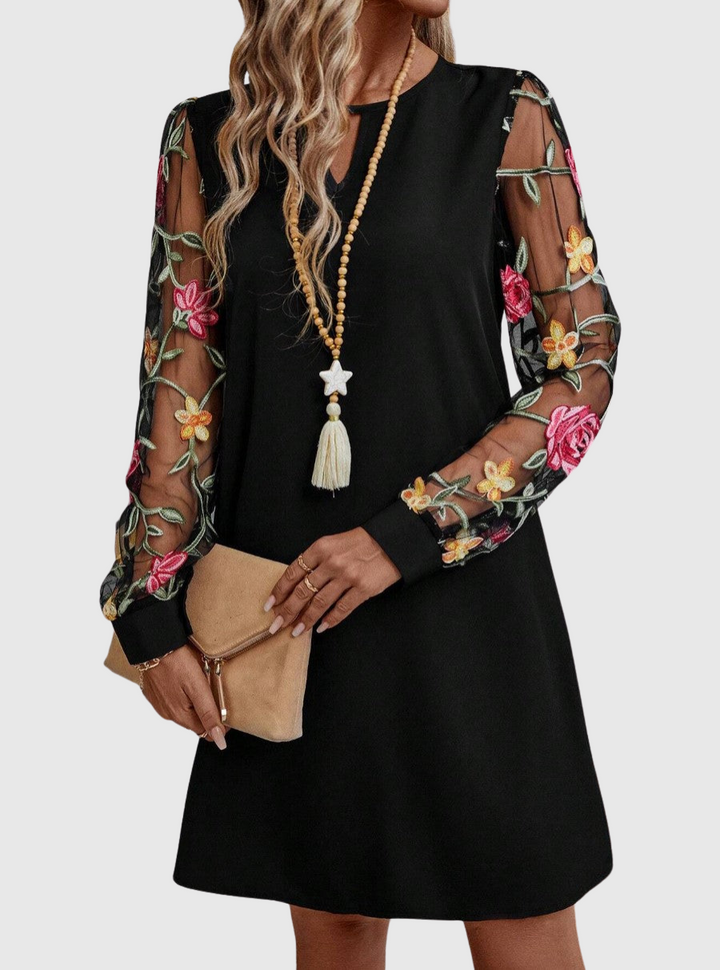 Enid – Stylish V-Neck Dress with Elegant Sleeves