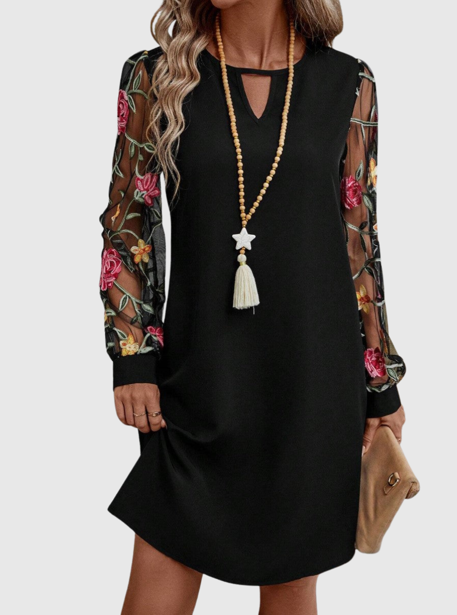 Enid – Stylish V-Neck Dress with Elegant Sleeves