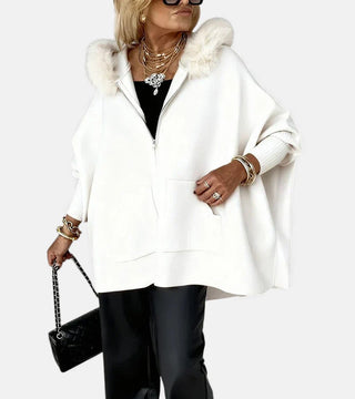 Olivia – Cozy Hooded Coat with Faux Fur Collar