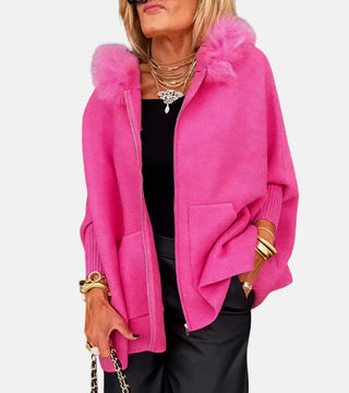 Olivia – Cozy Hooded Coat with Faux Fur Collar