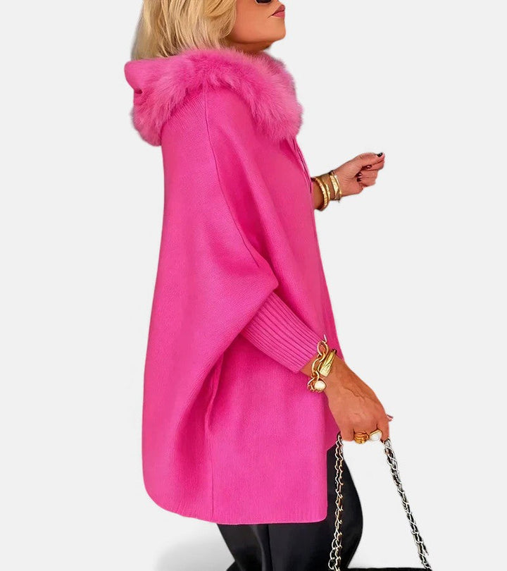Olivia – Cozy Hooded Coat with Faux Fur Collar