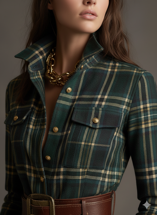 Jessica – Classic Checked Maxi Shirt Dress