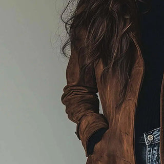 Maude - Extended Length Vegan Suede Coat